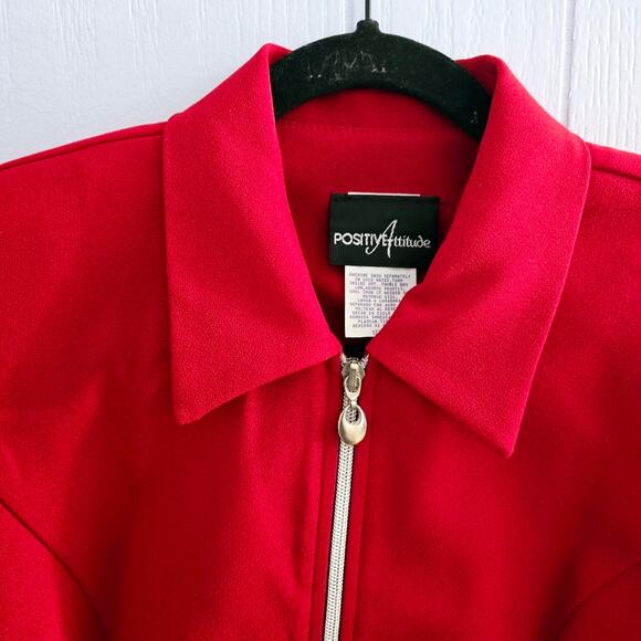 Positive Attitude Vintage Full Zip Jacket with Shoulder Pads size 8 Office 80's - Picture 2 of 6